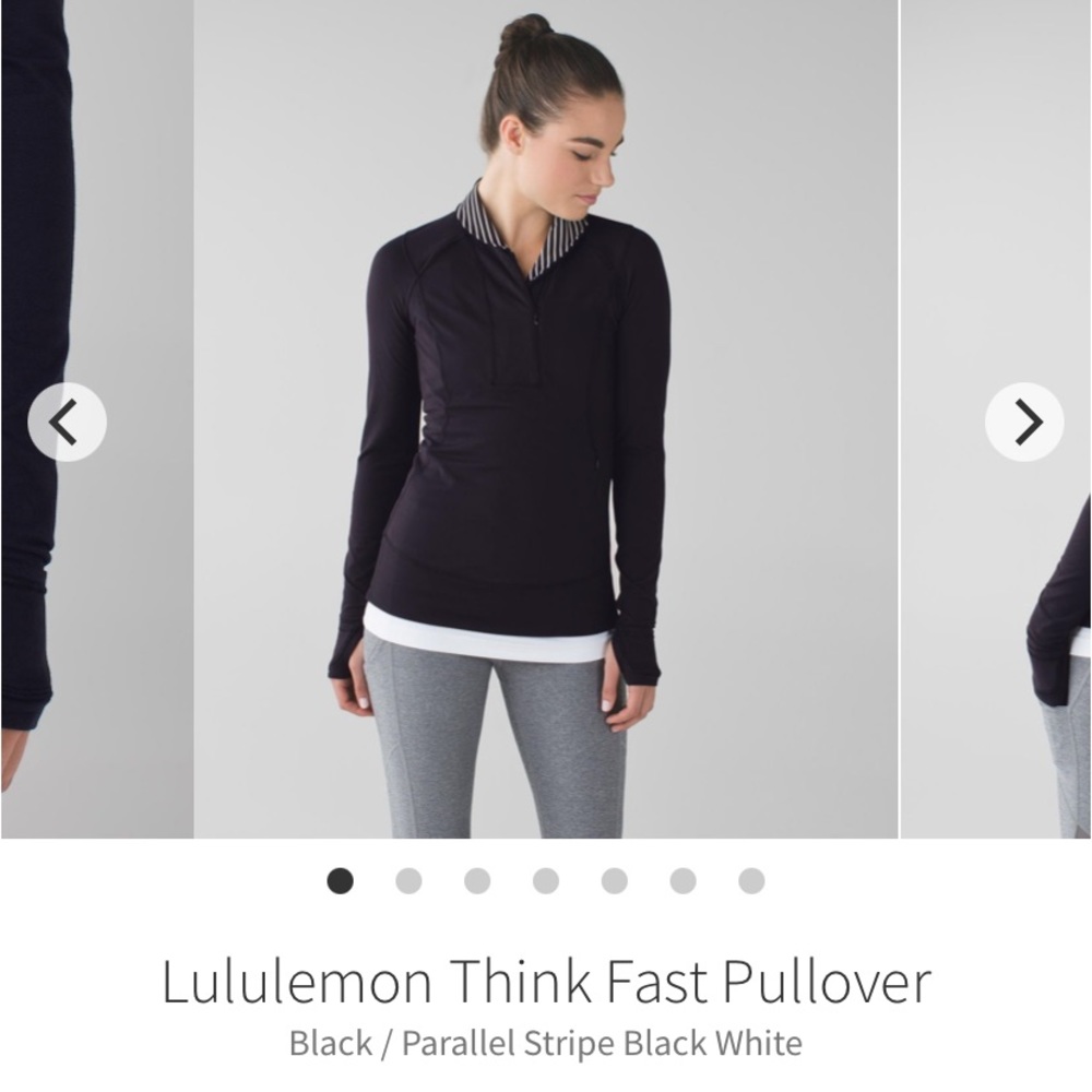 Lululemon think fast pullover black and white